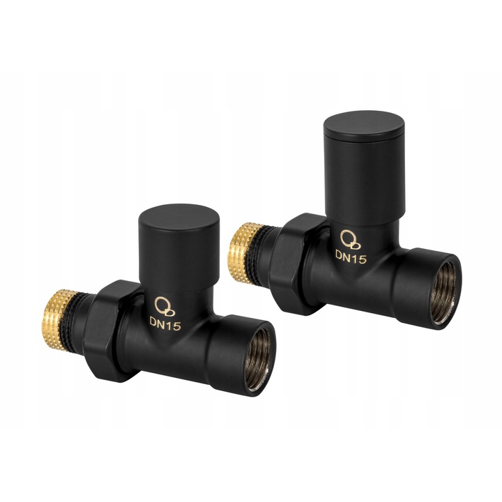 2 db fűtőszelepes készlet, gyémánt, sárgaréz, fekete