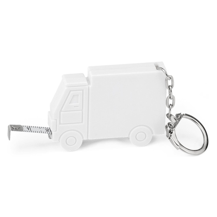 Ruleta Breloc, 1 m, Model Camion, Alb, Dalimag