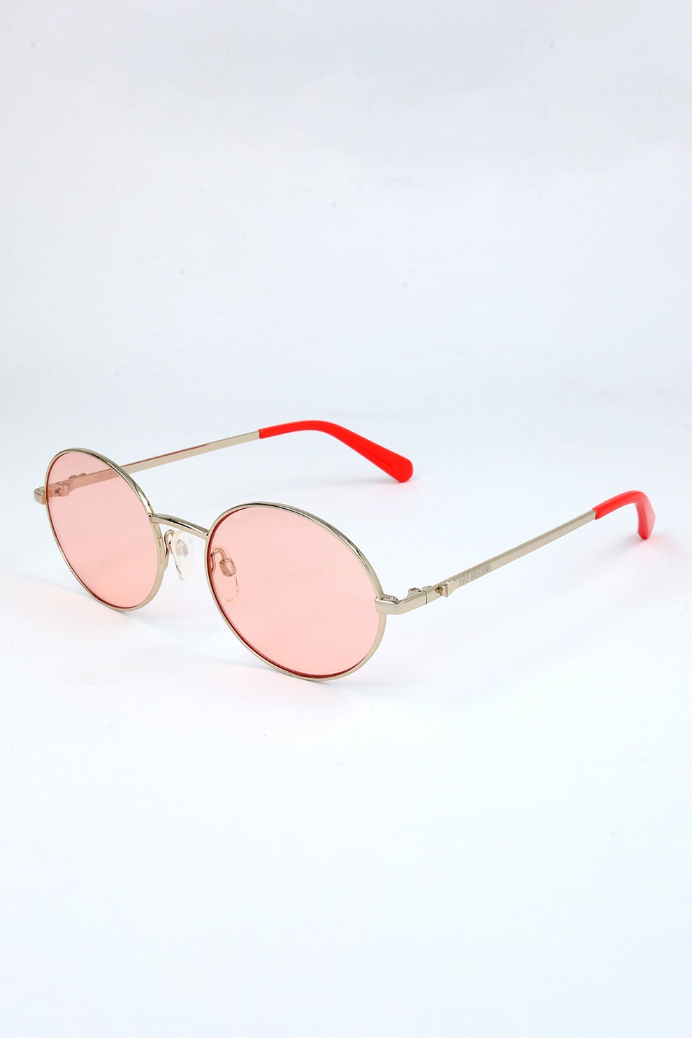 Love Moschino, Ochelari de soare rotunzi cu lentil uni, Auriu, Roz
