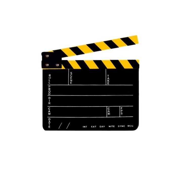 Clacheta Black-Yellow2 clapperboard din plexiglas pentru studio de filmare