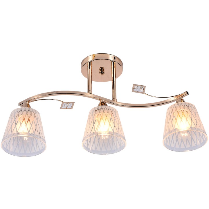 Csillár, Lampex, Salini 3 üveg arany arany Glamour nappali hálószoba hálószoba