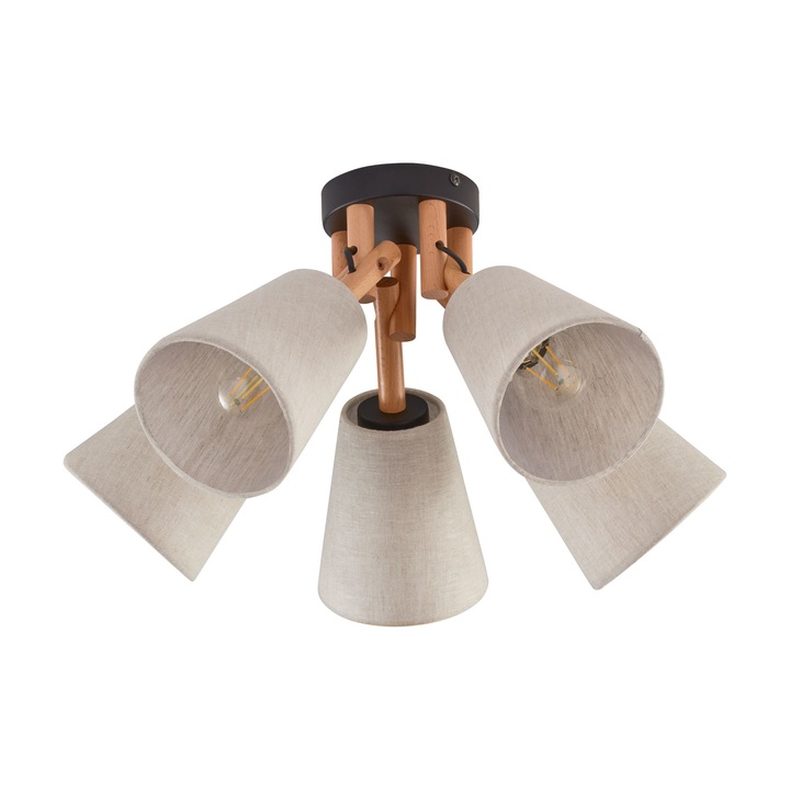 Lustra Vaio, TK Lighting, Metal, Soclu E27, Bej/Maro