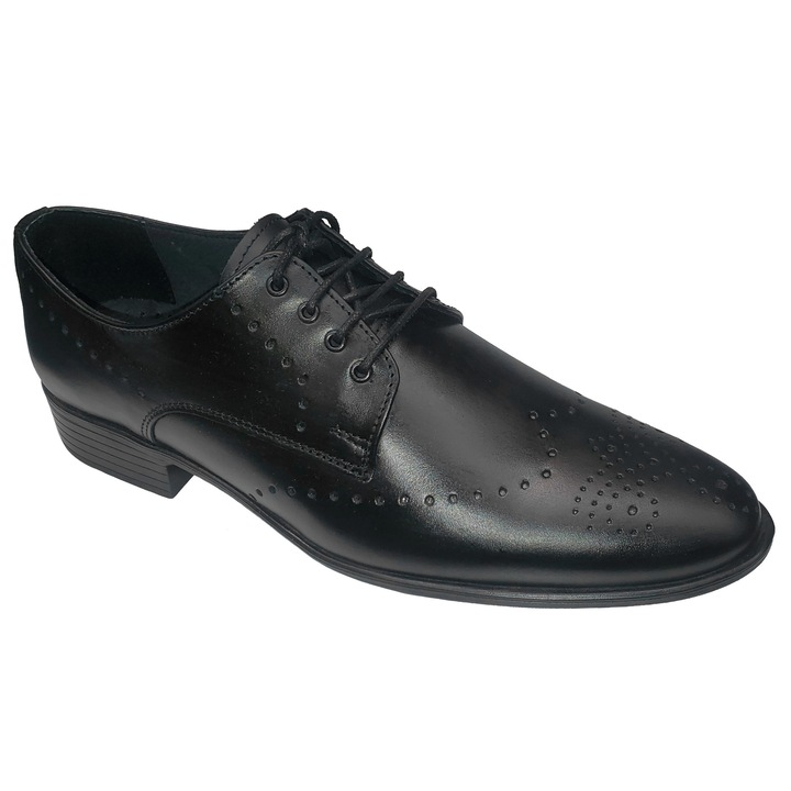 Pantofi barbatesti eleganti din piele naturala Romario, Negru
