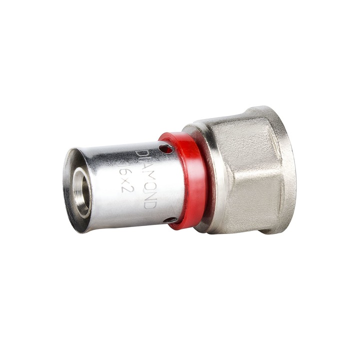 Mufa pexala sertizare, Diamond, Alama/Otel/Inox, 25 x 0.75 mm, Argintiu/Rosu