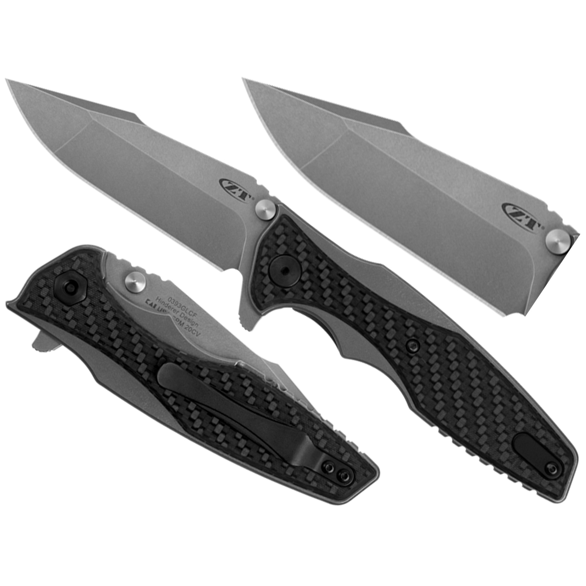 Cutit pliabil ZT Hinderer 0393GLCF, Zero Tolerance, Inox/Fibra de
