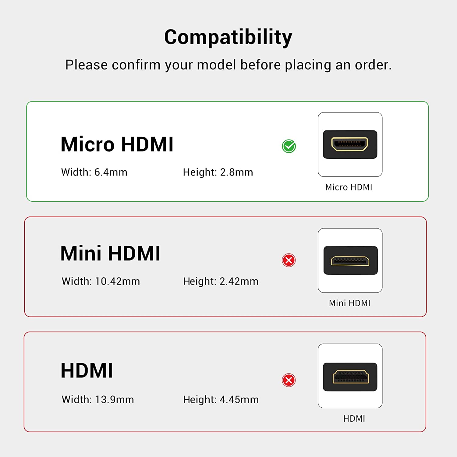 HDMI микро мъжки към HDMI женски D към A кабелен адаптер с 2 1/4 инча ...