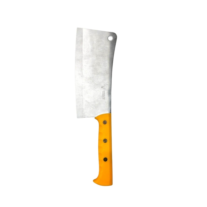 Satar de macelarie, otel inoxidabil, galben 25 cm