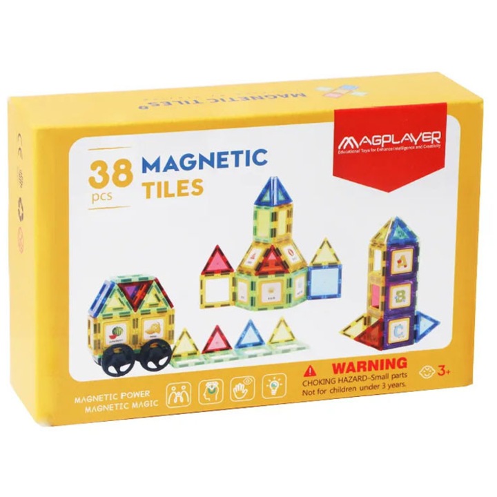MAGPLAYER Mágneses építőkészlet, 38 részes
