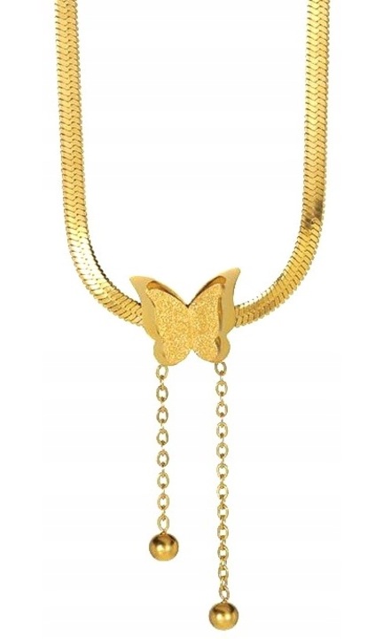 Colier dama Edibazzar, Inox placat cu aur, Auriu