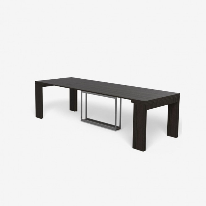 Разтегателна маса Flat CONSOLE 5 в 1, максимален капацитет 12 души, черен дъб, 92x40 см, до 252 см