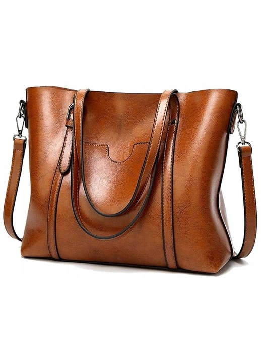 Női táska, ökológiai bőr, barna