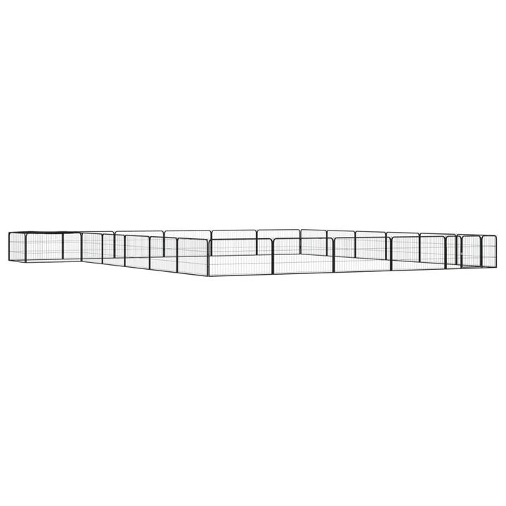 Tarc caini vidaXL, 24 panouri negru 100x50 cm otel vopsit electrostatic, 12.78 kg