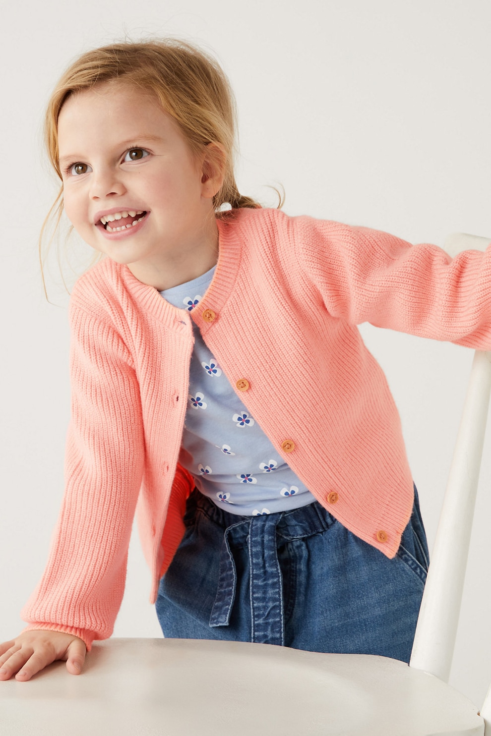 Cardigan en maille de coton mélangé à col en V - Marks & Spencer