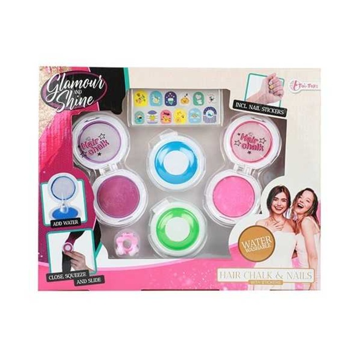 Set creta par 4 culori cu suport inclus Glamour Shine, Toi-Toys