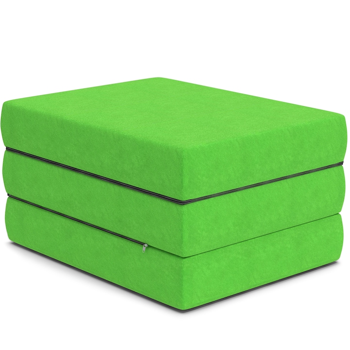 FDM Spij zdrowo Alex MINI Összecsukható matrac, 80x200x9 cm, poliuretán hab, zöld, közepes keménységű