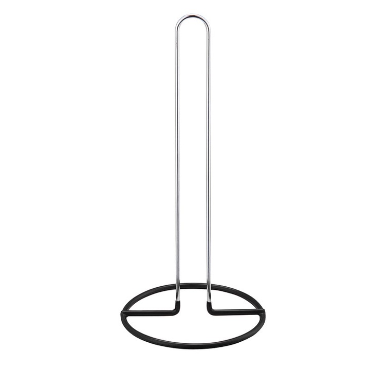 Suport pentru rola de hartie cu talpa antiderapanta, Frandis, metal/plastic negru