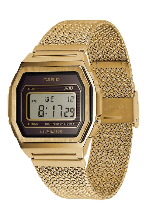 Casio, Digitális rozsdamentes acél karóra, Aranyszín