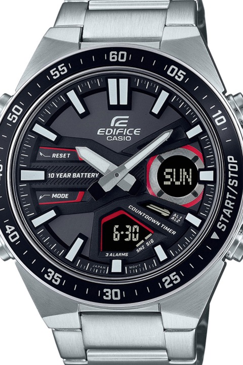 Casio, Кварцов часовник от неръждаема стомана, Сребрист