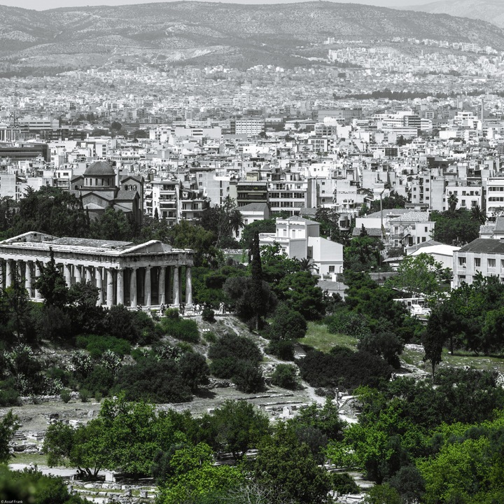 Poster perete, Zakito Posters, 40x40cm Vedere a templului lui Hephaestus, Assaf Frank