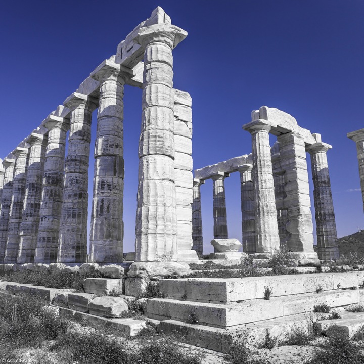 Poster perete, Zakito Posters, 20x20cm Stalpii vechi ai templului lui Poseidon, Assaf Frank