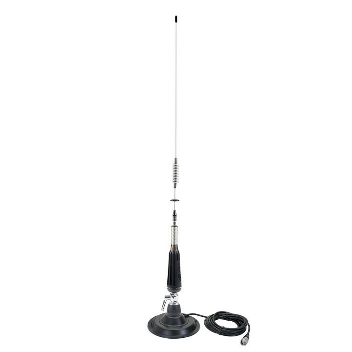 Антена CB PNI LED 850, 85 см, 26-28MHz, 300W, Свети по време на излъчването, Магнит 145 мм