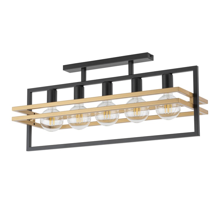 Полилей Merci, Sigma, метал, цокъл E27, черен/златен