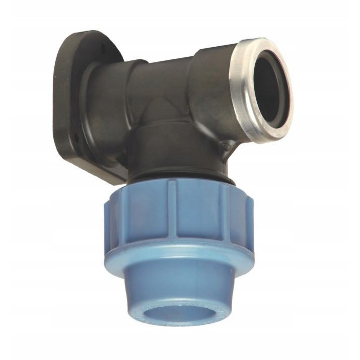 Коляно с краче, Unidelta, Полиетилен, 25 мм x 0,75 инча, Синьо/Черно