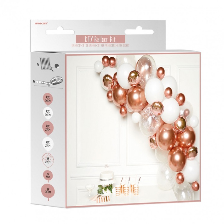 Комплект гирлянди от балон Rose Gold от 66 части