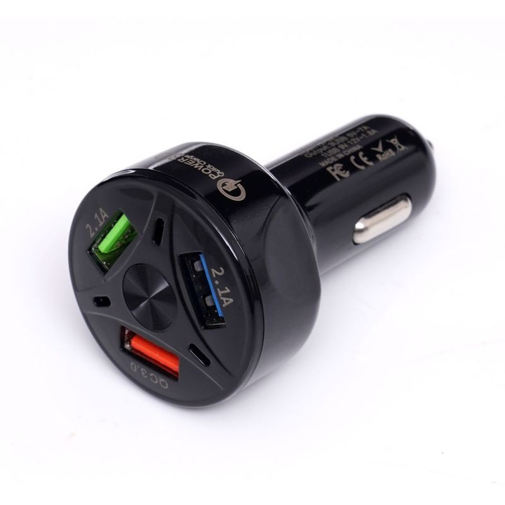 Automatikus Incarcator, 3 porturi USB Quick Charge, KD1238, Kraft&Dele