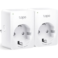 Pachet 2 prize smart TP-Link Mini Tapo P110, Wi-Fi, monitorizare consum energie, control vocal, 16A, compatibil cu Android / iOS, Amazon Alexa si Google Assistant, 220-240V, Alb