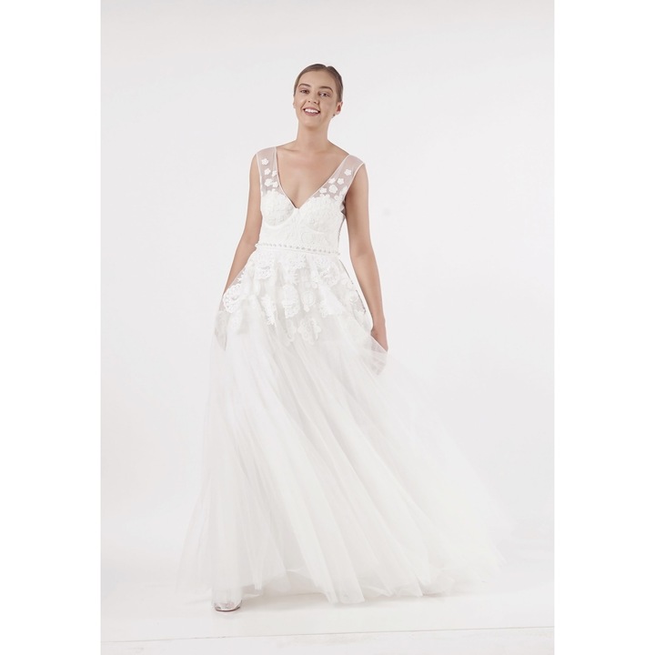Булчинска рокля принцеса с корсет от тюл и бяла дантела MELIA, ambar studio, 36