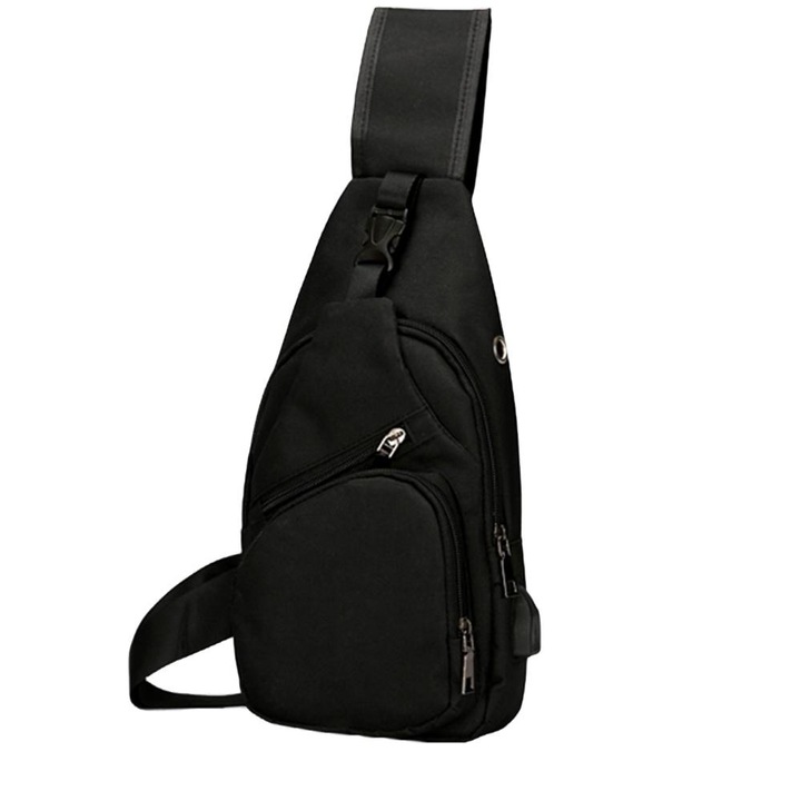 Férfi melltáska, GelldG, Oxford szövet, fekete