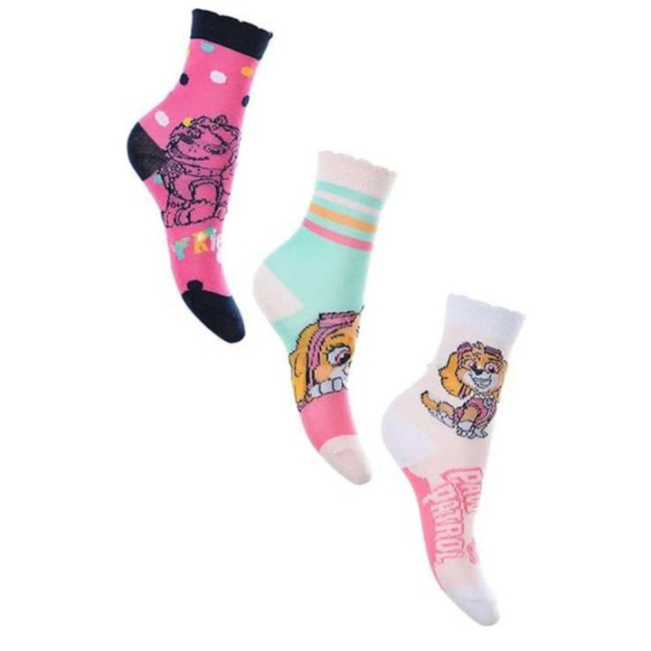 Set 3 perechi sosete copii, Paw Patrol, bumbac, multicolor, 31-34