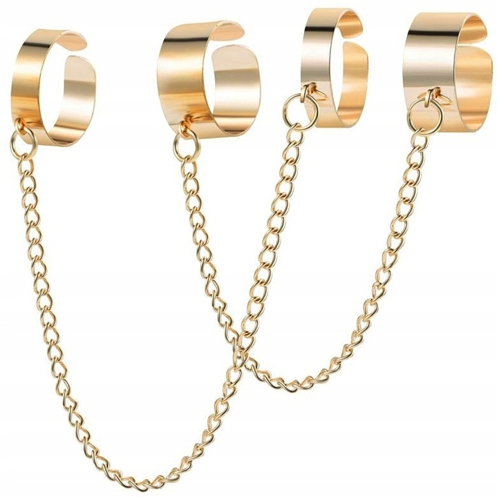 4 db női Edibazzar gyűrűs szett, fém, arany