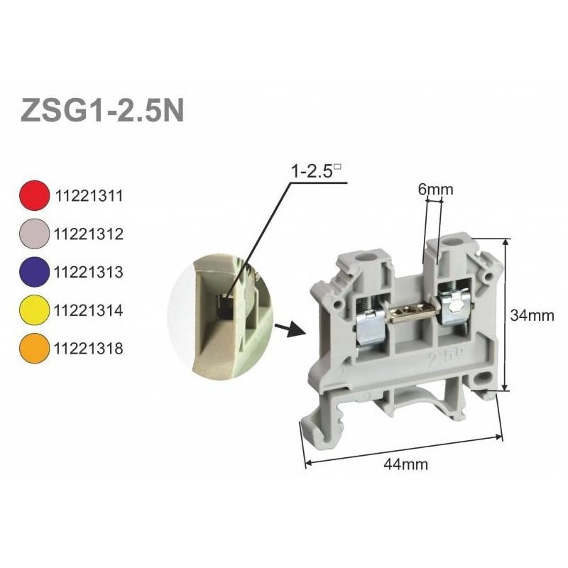 Conector sina filetat ZSG1-2.5N, Simet, 800V, Rosu - eMAG.ro