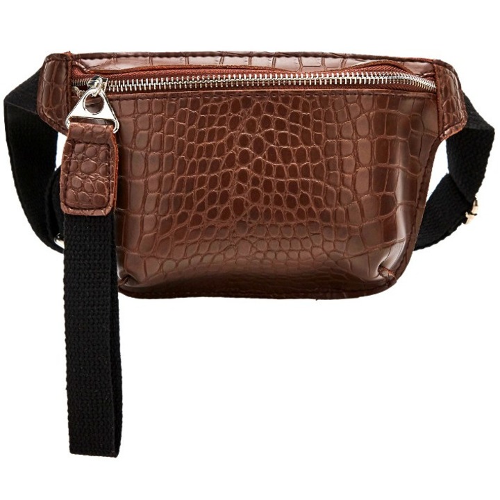 Női kézitáska, Edibazzar, Ökológiai bőr, Barna, Fekete