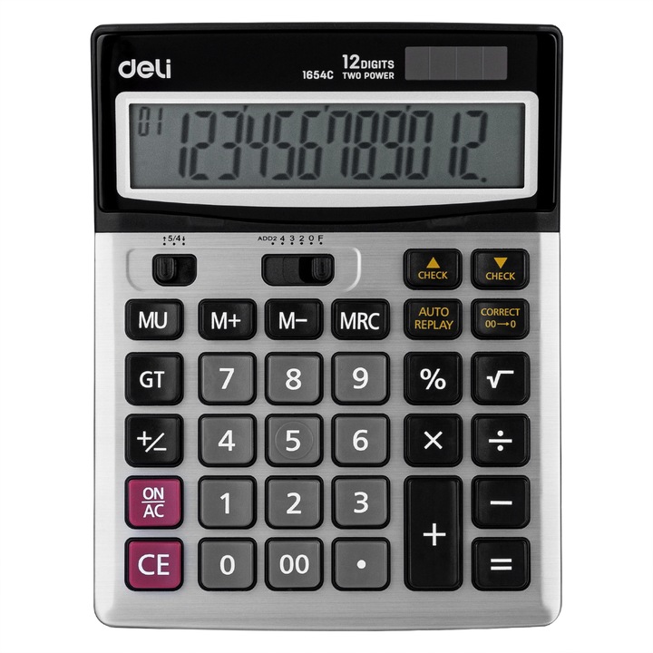 Calculator Birou, Metal 1654C, 12 DIG, Deli