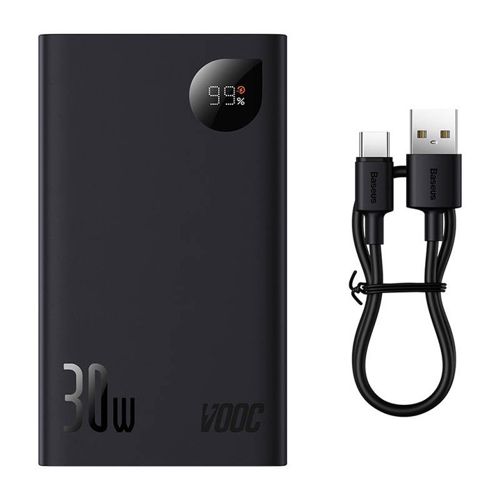 Външна батерия BASEUS - 20 000 mAh, 30W, Adaman2 (PPAD050101), Черна