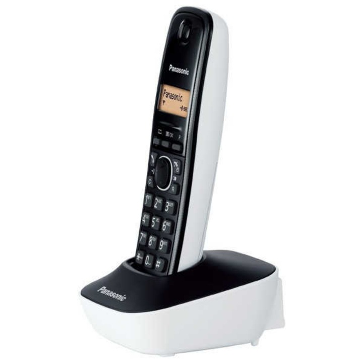 Telefon digital fara fir Panasonic, LCD, Negru/Alb
