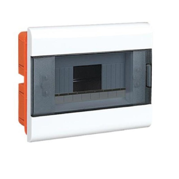 Elektromos panel SRp-8, Elektro-Plast Opatówek, (N+PE) 1x8, Fehér/narancs