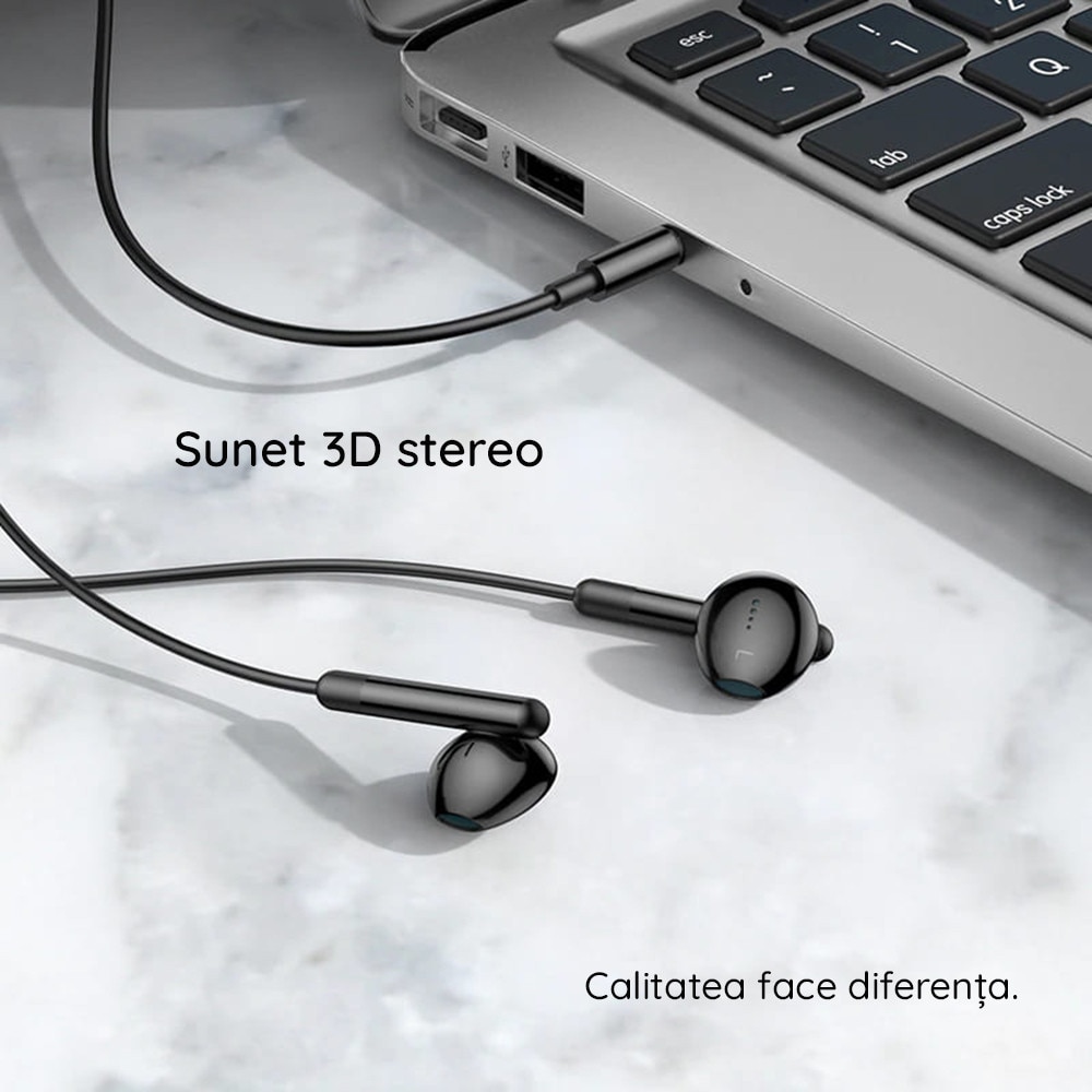 Handsfree 3.5mm HOCO M93, Negru