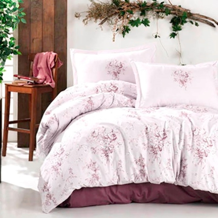 Lenjerie de pat bumbac, Ranforce, 4 piese, pentru pat dublu, multicolor, Ralex Pucioasa, 240x260cm, LDP-BBC-RFC-10036