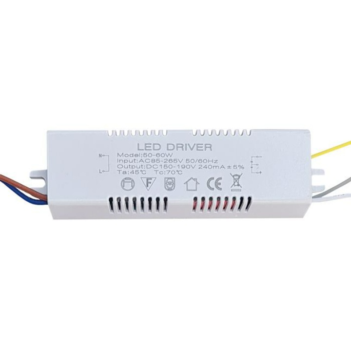 LED захранване, 50-60W, 12см, бяло