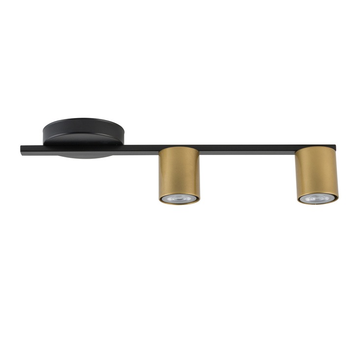 Plafoniera spot, Sigma, Metal, Soclu GU10, Negru/Auriu