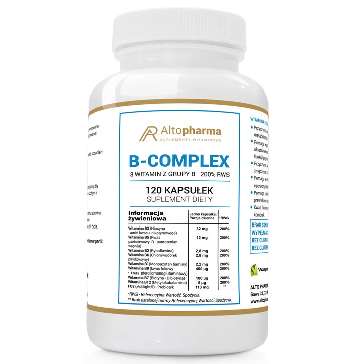 Complex de vitamine B 200%, Alto Pharma, 120 capsule