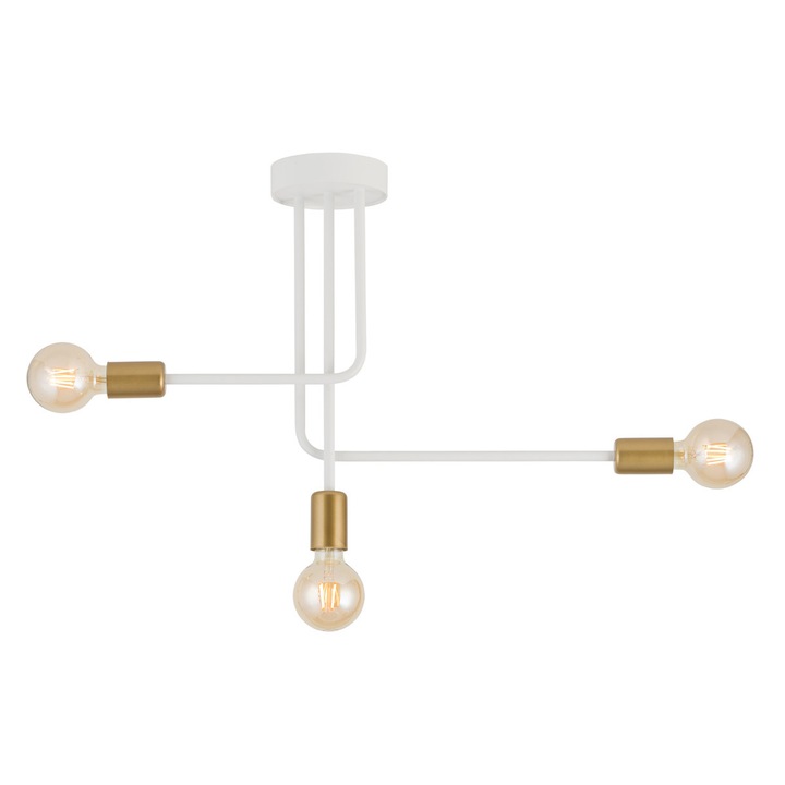 Полилей Gino, Sigma, метал, основа E27, бял/златист