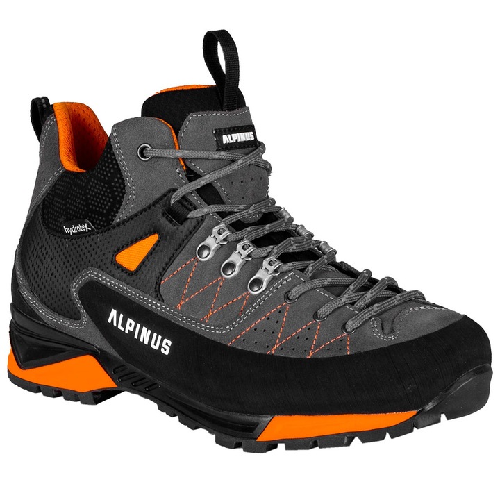 Pantofi barbati trekking The Ridge Mid Pro, Alpinus, Material sintetic, Gri antracit/Portocaliu, Portocaliu/Gri antracit
