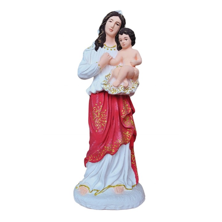 Statueta decorativa, Fecioara Maria si Isus, Alb, 44 cm, DVR0206-4G