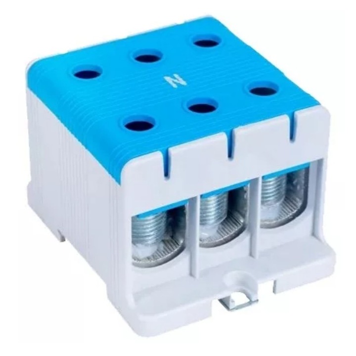 Компактен клемен блок, Tracon Electric, Пластмаса/Метал, 400V, IP20, Бяло/Синьо