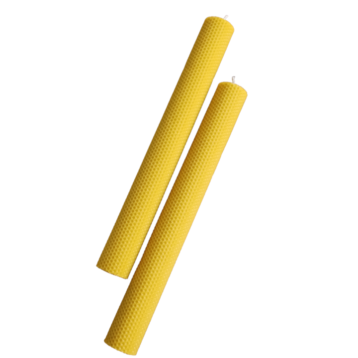 Lumanare naturala din ceara de albine pentru cununie / nunta, inaltime 26 cm, diametru 4 cm, set 2 bucati